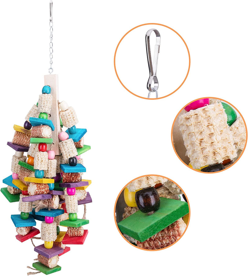 Deloky Large Bird Block Knots Tearing Toy -19 Inch Natural Wood Corn Cob Parrot Chewing Toy Suggested for Macaws Cokatoos,African Grey and a Variety of Parrots.(Large Size) Animals & Pet Supplies > Pet Supplies > Bird Supplies > Bird Toys Deloky   