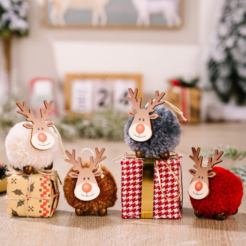 Mightlink Christmas Tree Pendant Large Plush Cute Fluffy Gifts Festival Decoration Holiday Props Xmas Sherpa Ball Elk Pendant Party Supplies Home & Garden > Decor > Seasonal & Holiday Decorations& Garden > Decor > Seasonal & Holiday Decorations mightlink   