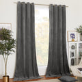 NICETOWN Blue Velvet Curtains 84 Inches, Media Movie Theater Room Decor, Sound Reducing Heavy Matt Grommet Top Solid Room Darkening Drapes for Bedroom (Set of 2, W52Xl84 Inches) Home & Garden > Decor > Window Treatments > Curtains & Drapes NICETOWN Grey W52" x L96" 