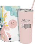 Sassycups Mother of the Groom Cup | Engraved Vacuum Insulated Stainless Steel Tumbler with Straw for Groom'S Mom | Engagement Gifts | Mother of the Groom Gifts| Bridal Party Travel Mug Home & Garden > Kitchen & Dining > Tableware > Drinkware SassyCups Mother of the Groom Pink  