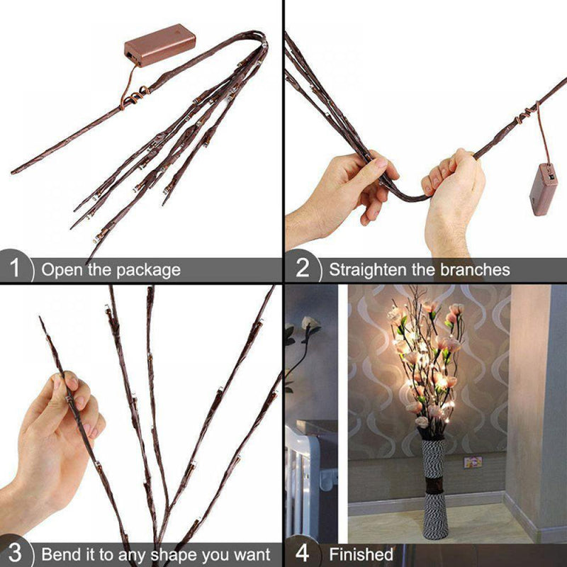 Pretty Comy Nordic Style Simulation Tree Branches Decoration Light Single 20 Lights Valentine'S Day Decor Gifts Home Ornaments (5Pcs Branches) Home & Garden > Decor > Seasonal & Holiday Decorations Balems   