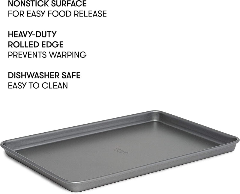 Cooking Light Heavy Duty Nonstick Bakeware Carbon Steel Baking Sheet or Cookie Sheet with Quick Release Coating, Manufactured without PFOA, Dishwasher Safe, Oven Safe, 15-Inch X 10-Inch, Gray Home & Garden > Kitchen & Dining > Cookware & Bakeware Epoca   