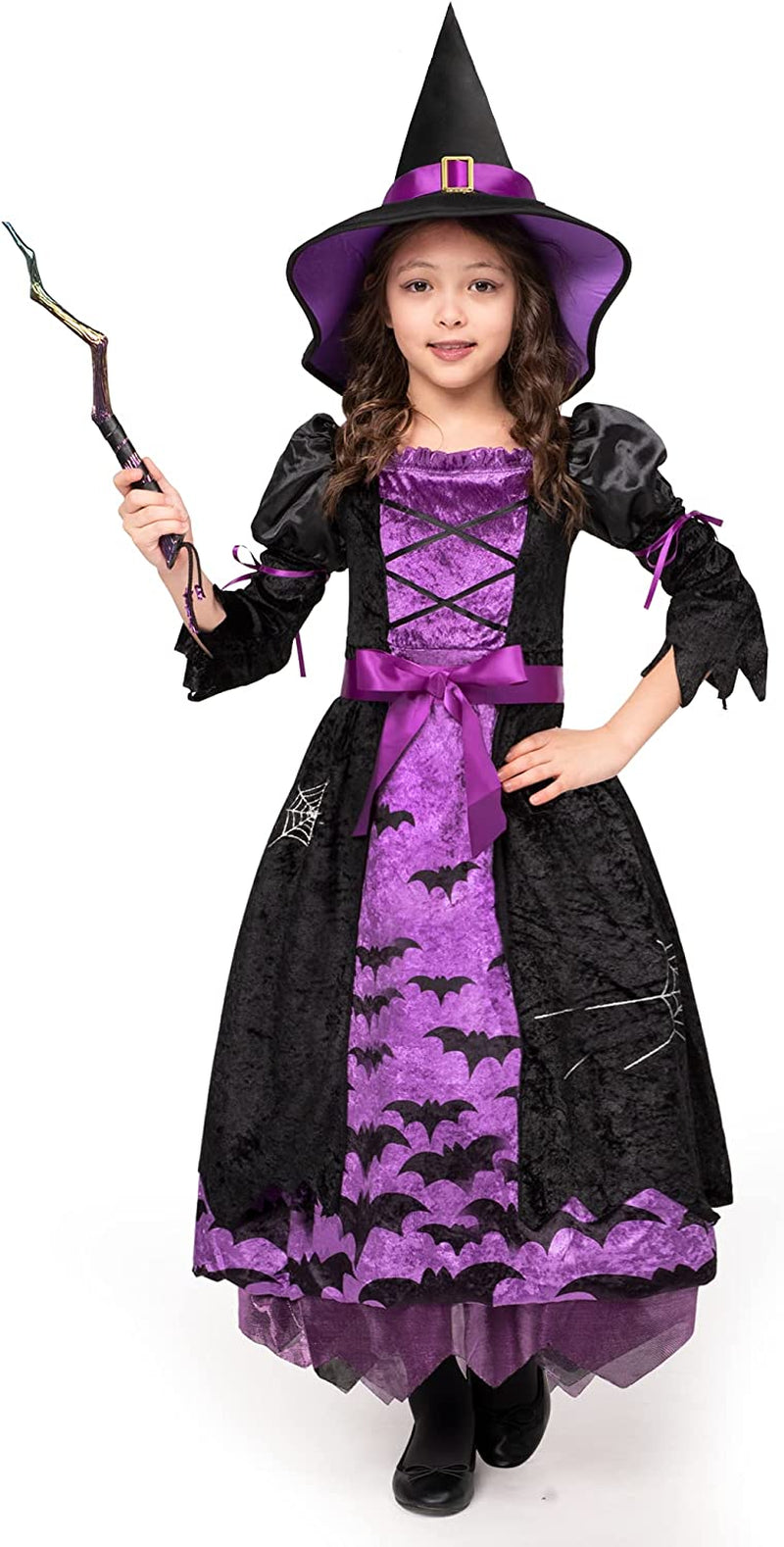Spooktacular Creations Girl Purple Witch Costume with Hat for Toddler Halloween Dress Up  Spooktacular Creations   