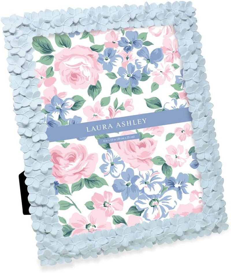 Laura Ashley 4X6 Pink Flower Textured Hand-Crafted Resin Picture Frame with Easel & Hook for Tabletop & Wall Display, Decorative Floral Design Home Décor, Photo Gallery, Art, More (4X6, Pink) Home & Garden > Decor > Picture Frames Laura Ashley Powder Blue 8x10 