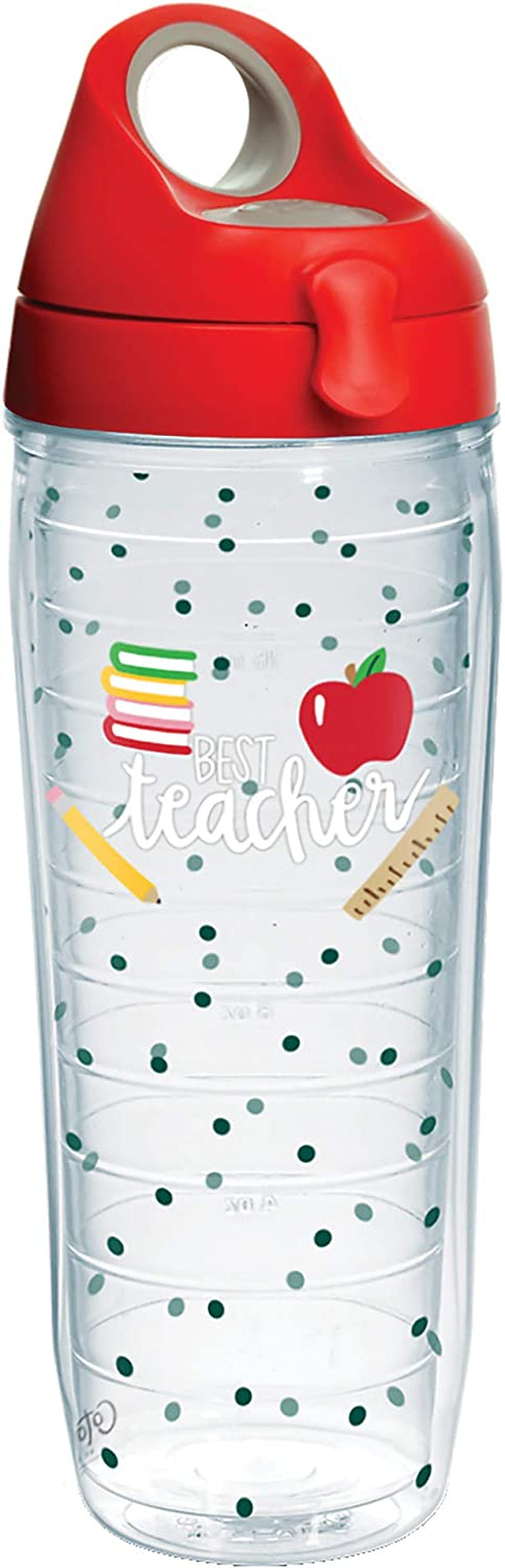 Tervis Coton Colors - Love Stripes Insulated Tumbler with Wrap and Red Lid, 16Oz, Clear