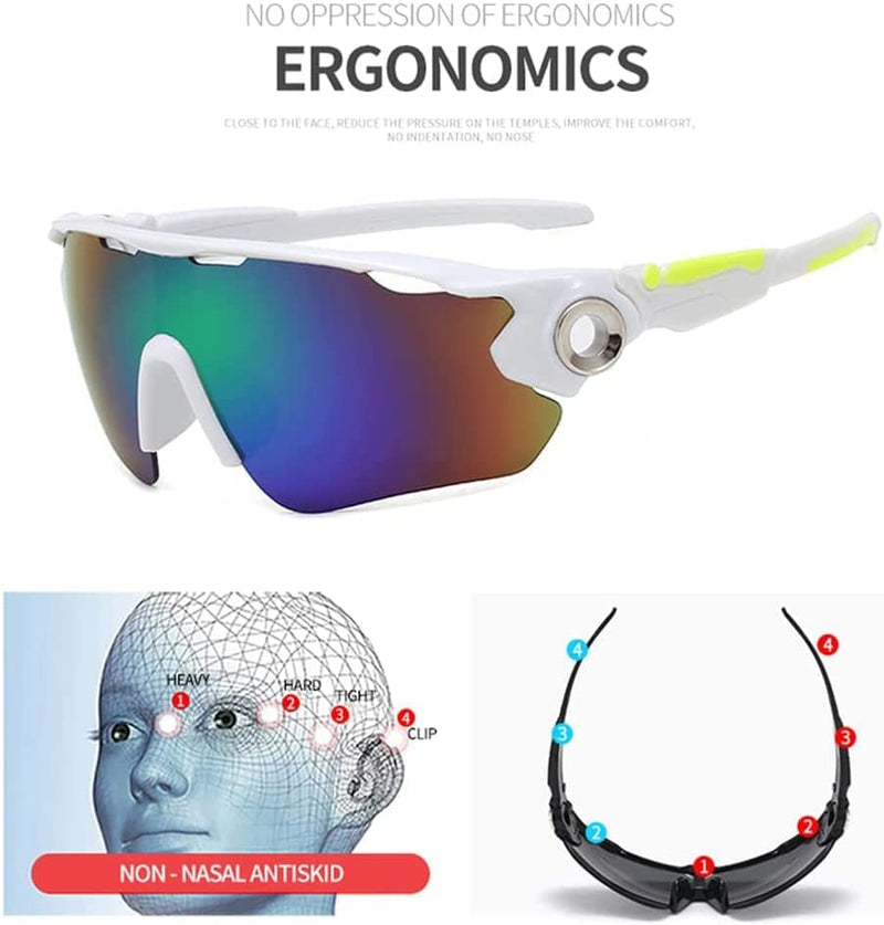 JAYDENX Polarized Sports Cycling Biking Sunglasses,Uv 400 Protection Polarized Eyewear,Mtb Road Bike Glasses
