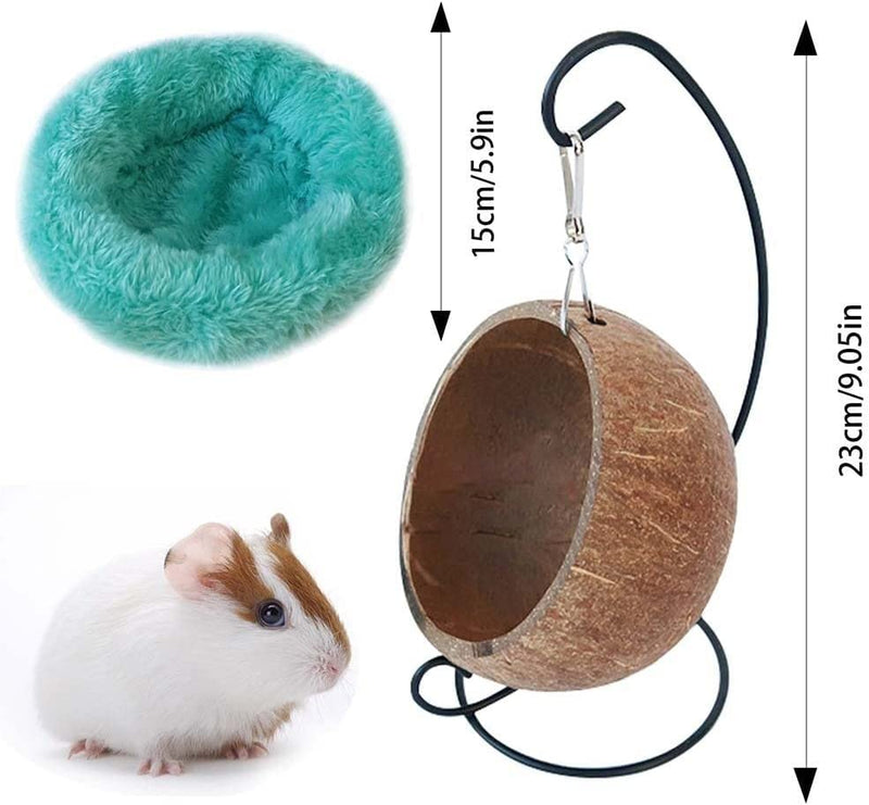 Xinyin Natural Coconut Hamster Hideout Hammock, Hanging Hamster Bed House, Small Animal Habitat Decor Cage Nest Accessories(Nest(Without Mat)) Animals & Pet Supplies > Pet Supplies > Bird Supplies > Bird Cages & Stands Xinyin   