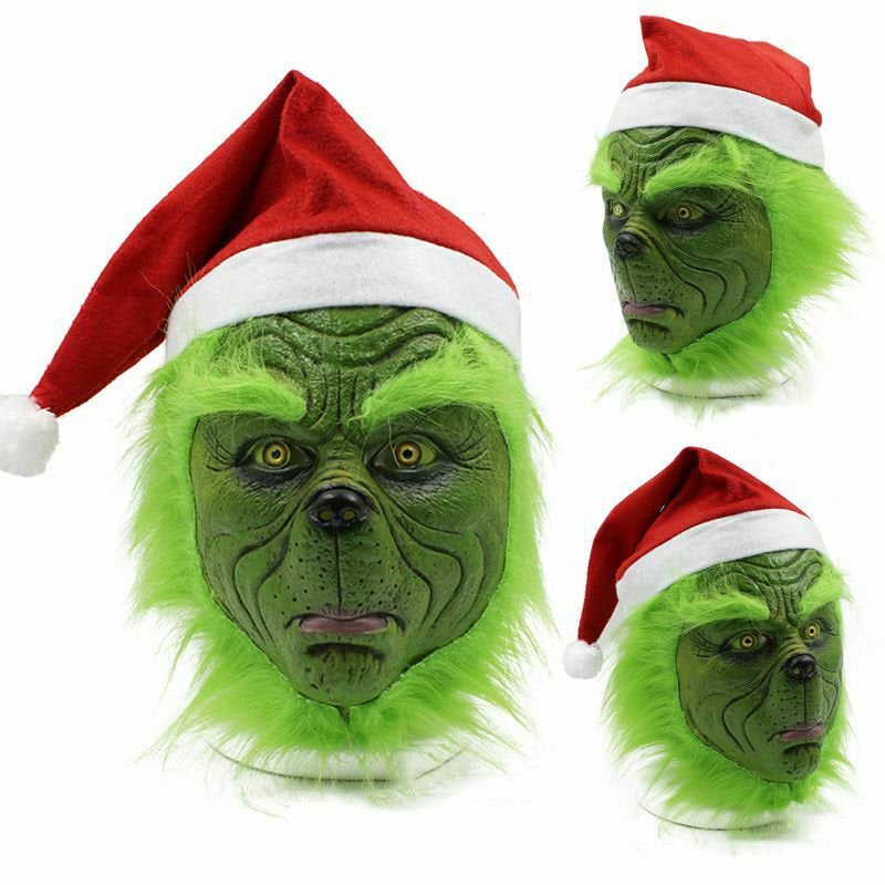 Cooltop Santa Claus Costume How to Stole Christmas Cosplay Costumes Mask for Xmas Party Apparel & Accessories > Costumes & Accessories > Masks Cooltop   