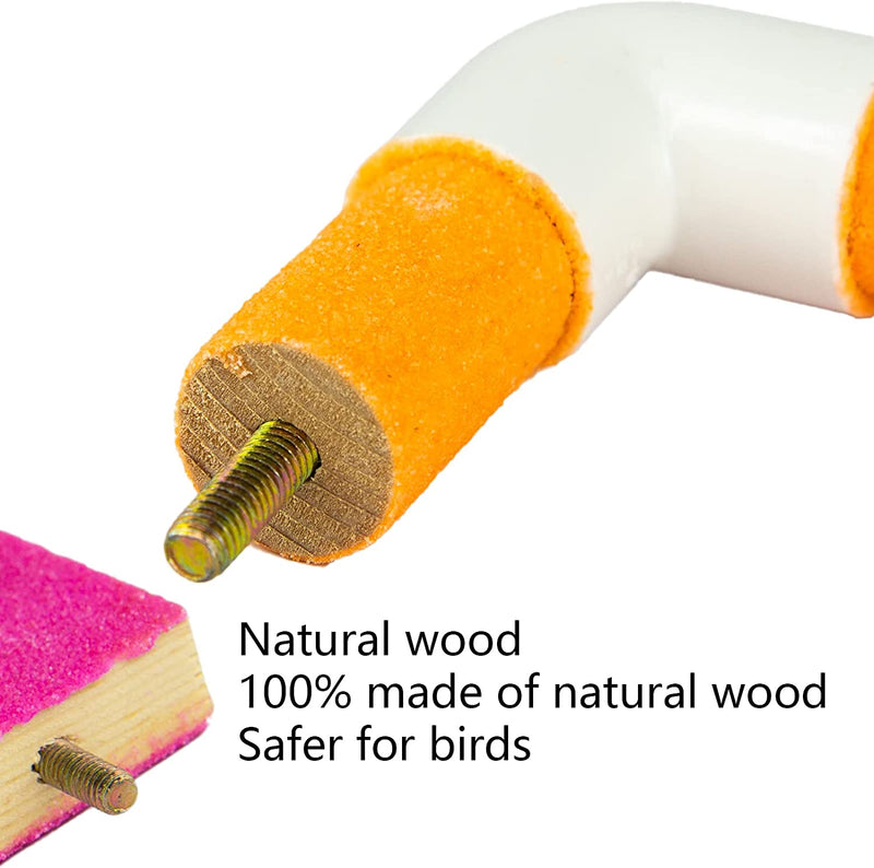 4 PCS Bird Perch Stand Toy, Wood Parrot Perch Stand Platform Paw Grinding Stick, Cage Accessories Exercise Toys Budgies Parakeet Cockatiel Conure Hamster Gerbil Rat Mouse Animals & Pet Supplies > Pet Supplies > Bird Supplies PANQIAGU   