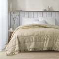 Madison Park Cambria down Alternative Blanket, Premium 3M Scotchgard Stain Release Treatment All Season Lightweight and Soft Cover for Bed with Satin Trim, Oversized Full/Queen, Aqua Home & Garden > Linens & Bedding > Bedding > Quilts & Comforters Madison Park Taupe Oversized King 