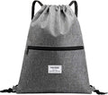 Peicees Drawstring Backpack Water Resistant Drawstring Bags for Men Women Black Sackpack for Gym Shopping Sport Yoga School Home & Garden > Household Supplies > Storage & Organization Peicees X-gray  