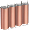 Earth Drinkware Stainless Steel Skinny Tumbler Set, 20 Oz (4 Pack) - Vacuum Insulated Coffee Tumblers with Lids and Straws - BPA Free - Travel Mugs, Keep Hot and Cold - Black Home & Garden > Kitchen & Dining > Tableware > Drinkware Earth Drinkware Rose Gold - 4 Pack  