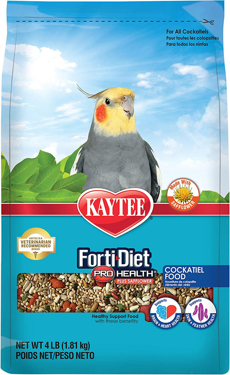 Kaytee Forti-Diet Pro Health Cockatiel Pet Bird Food with Safflower, 4 Pound Animals & Pet Supplies > Pet Supplies > Bird Supplies > Bird Food Central Garden & Pet 4 Pound (Pack of 1)  