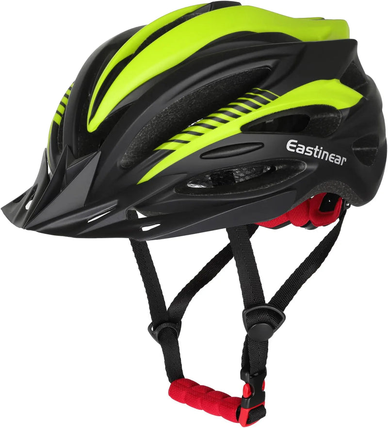 EASTINEAR Bike Helmets for Men and Women, Adults Bicycle Helmets with Detachable Visor, Helmet with Rechargeable Rear Light for Cycling Sporting Goods > Outdoor Recreation > Cycling > Cycling Apparel & Accessories > Bicycle Helmets EASTINEAR Black Yellow  