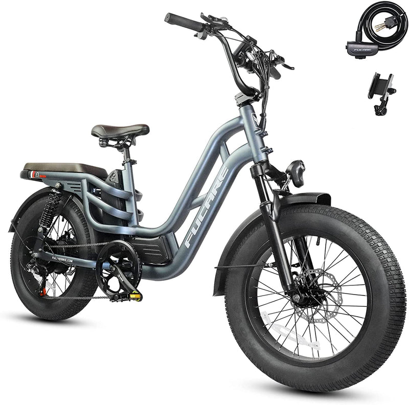 Fucare Electric Bike 750W Cruiser Bicycle with 32Mph 48V 20Ah Removable LG Lithium Battery 5.0" Color Display Shimano 7 Speed 20''X4.0 Fat Tire Electric Mountain Snow Commuter Road Ebike for Adult Sporting Goods > Outdoor Recreation > Cycling > Bicycles Xiaohe Electric Technology (Tianjin)Co,LTD 20AH Graphite Grey  
