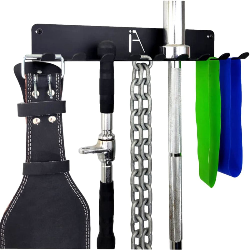 IRON AMERICAN USA Omega Gym Storage Rack 9 or 11 Hook Heavy-Duty Gym Wall Organizer Gym Caddy Hanger - Gym Accessory Storage - Resistance Bands, Jump Ropes, Barbells, Lifting Belts, Cable Attachments Sporting Goods > Outdoor Recreation > Winter Sports & Activities IRON AMERICAN LLC OMEGA GYM RACK (2-PACK)  