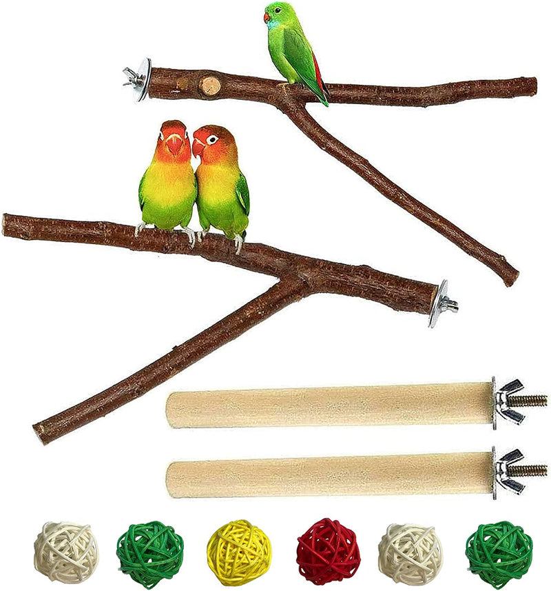 PINVNBY Parrot Perches Natural Birds Stand Wild Grape Stick Grinding Paw Climbing Wood Cage Accessories and Toy for Parakeet, Lovebirds,Budgies,Cockatiels and Finches Animals & Pet Supplies > Pet Supplies > Bird Supplies PINVNBY Types-C  