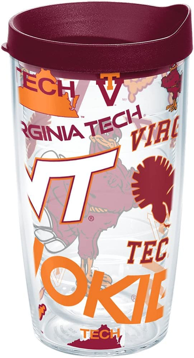 Tervis Virginia Tech University Hokies Made in USA Double Walled Insulated Tumbler, 1 Count (Pack of 1), Maroon Home & Garden > Kitchen & Dining > Tableware > Drinkware Tervis Maroon 16 oz 