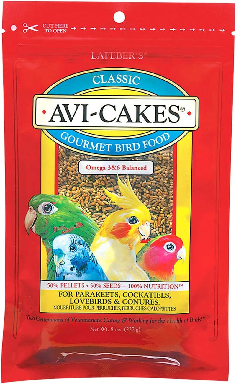 LAFEBER'S Classic Avi-Cakes Pet Bird Food, Made with Non-Gmo and Human-Grade Ingredients, for Cockatiels Conures Parakeets (Budgies) Lovebirds, 20 Lb Animals & Pet Supplies > Pet Supplies > Bird Supplies > Bird Food LAFEBER'S 8 Ounce (Pack of 1)  