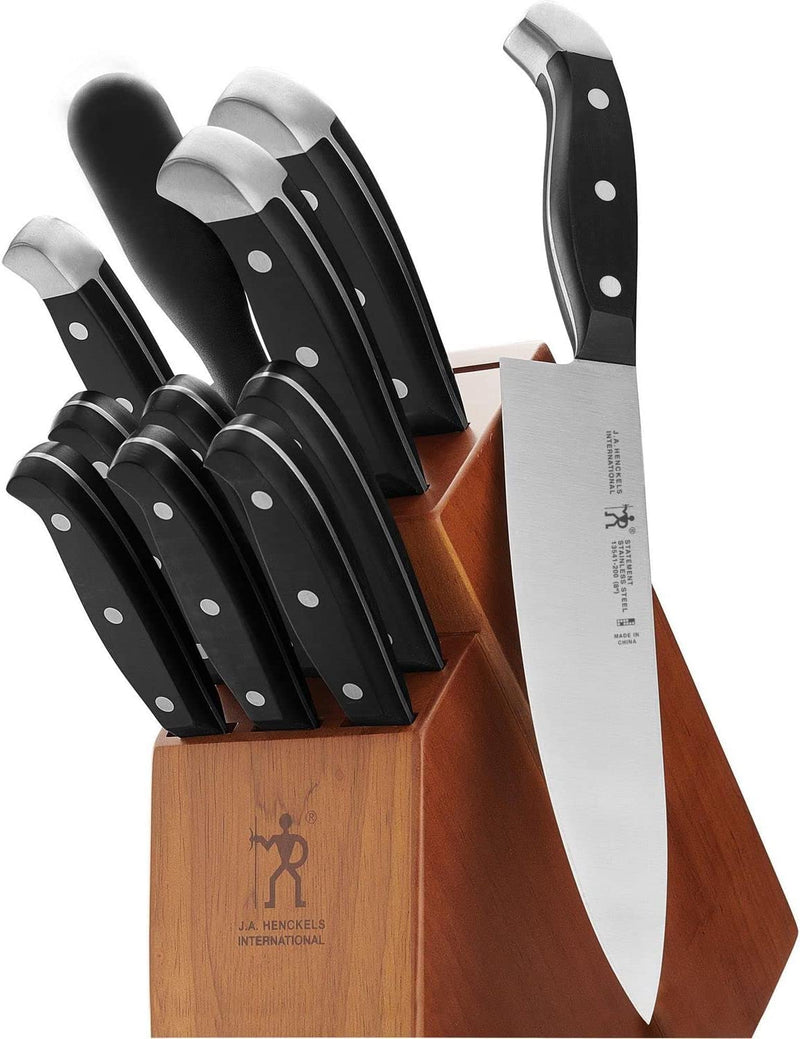 HENCKELS Premium Quality 15-Piece Knife Set with Block, Razor-Sharp, German Engineered Knife Informed by over 100 Years of Masterful Knife Making, Lightweight and Strong, Dishwasher Safe Home & Garden > Kitchen & Dining > Kitchen Tools & Utensils > Kitchen Knives Henckels Brown 12-pc 