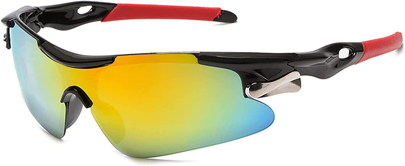 Sports Sunglasses Road Bicycle Glasses Mountain Cycling Riding Protection Goggles Sporting Goods > Outdoor Recreation > Cycling > Cycling Apparel & Accessories XIAOLW Red Yellow  