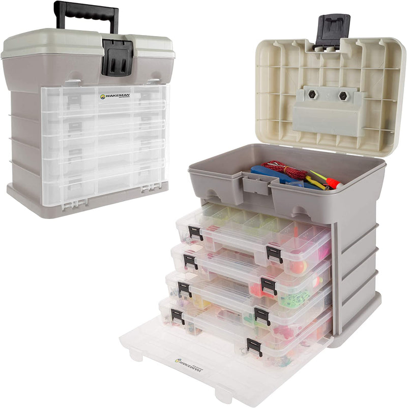 Storage and Tool Box-Durable Organizer Utility Box-4 Drawers Sporting Goods > Outdoor Recreation > Fishing > Fishing Tackle Wakeman Gray  