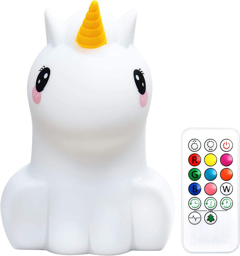 Yuede LED Night Lights for Kids, Cute Animal Silicone USB Rechargeable Night Light - 9 Colors Changing with Touch Sensor and Remote Control for Baby/Kids/Adult Gifts (Train) Home & Garden > Lighting > Night Lights & Ambient Lighting Yuede Unicorn  