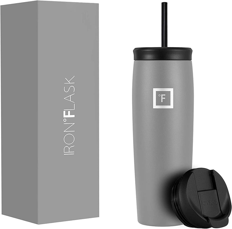 IRON °FLASK Nomad Tumbler - 20 Oz, 2 Lids (Straw/Flip), Vacuum Insulated Stainless Steel Bottle, Double Walled, Thermo Coffee Travel Mug, Water Metal Canteen Home & Garden > Kitchen & Dining > Tableware > Drinkware IRON °FLASK Graphite 28.0 ounces 