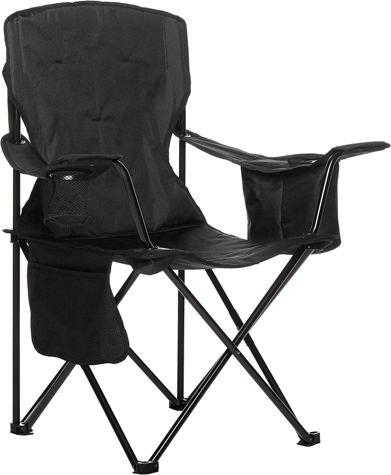 Folding Padded Outdoor Camping Chair with Carrying Bag - 34 X 20 X 36 Inches, Black