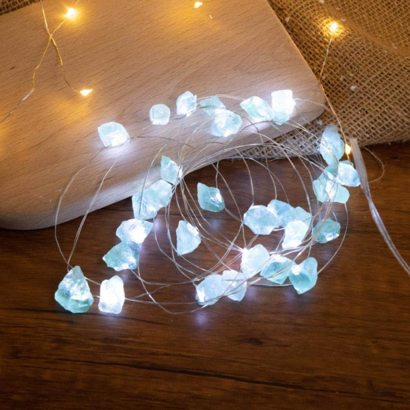 Decorative Lights Amethyst LED String Lights Battery Operated 10 Ft 30 Leds Natural Crystal String Lights for Bedroom Party Indoor Birthday Wedding Decor Valentine'S Day Gift Home & Garden > Decor > Seasonal & Holiday Decorations popfeel Battery box Green fluorite 