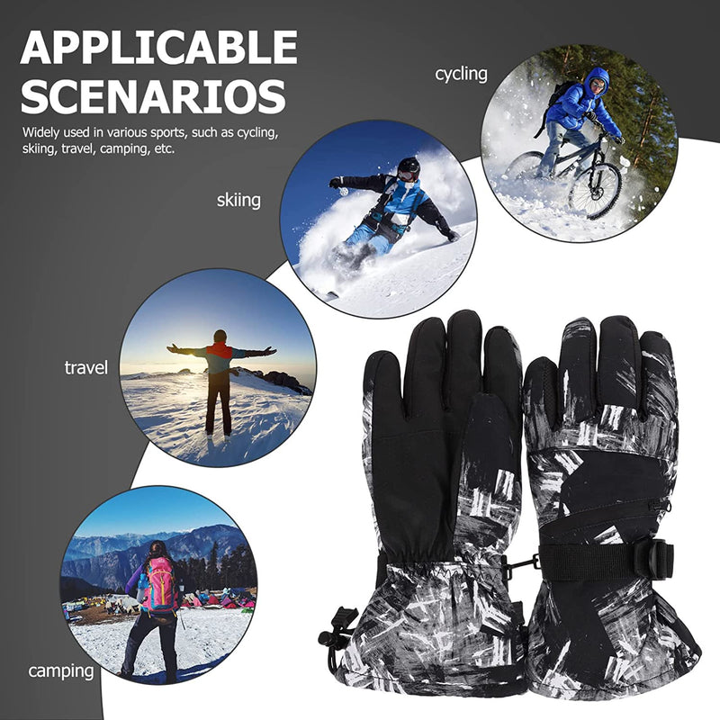 OSALADI Ski Gloves Men Waterproof Snow Gloves Women Winter Gloves Touchscreen Gloves for Outdoor Riding Skiing Climbing Taveling, 1Pair, Red M Sporting Goods > Outdoor Recreation > Boating & Water Sports > Swimming > Swim Gloves OSALADI   