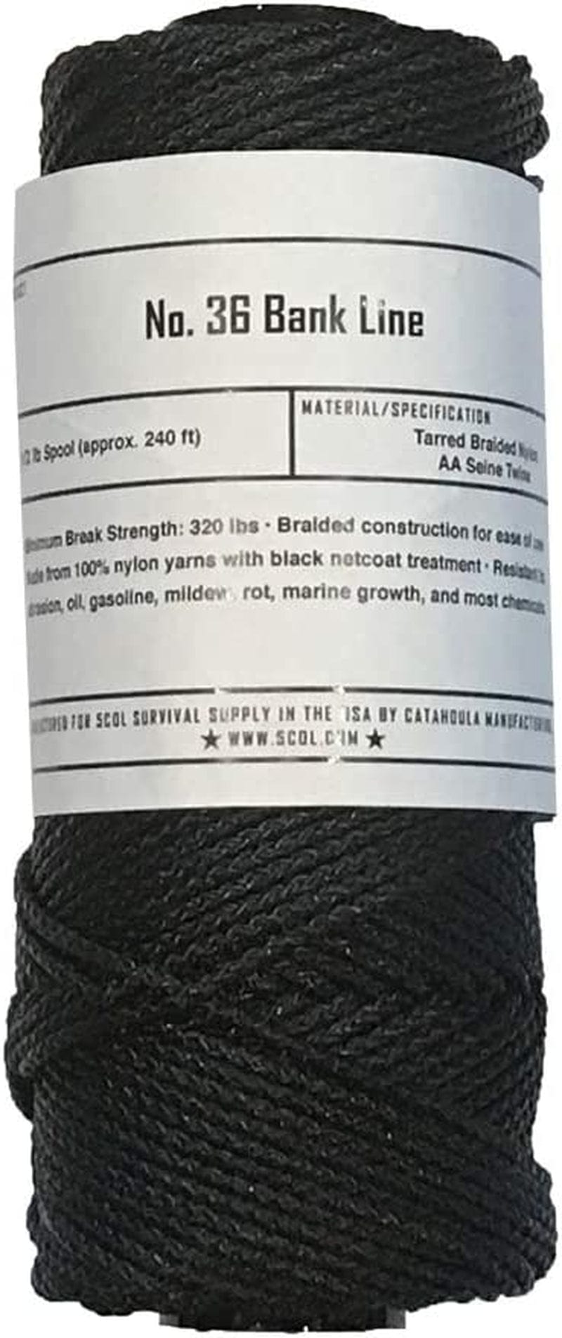 5Col Survival Supply Braided Bank Line, 1/2 Lb. Roll Sporting Goods > Outdoor Recreation > Fishing > Fishing Lines & Leaders Catahoula Manufacturing, Inc. No. 12  