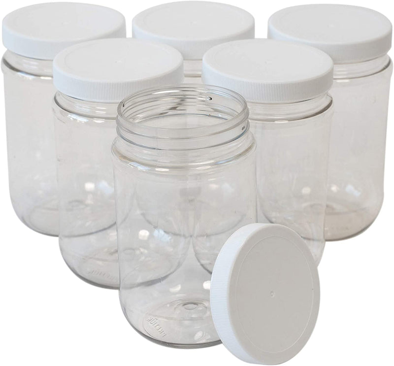 CSBD 32 Oz Clear Plastic Mason Jars with Ribbed Liner Screw on Lids, Wide Mouth, ECO, BPA Free, PET Plastic, Made in USA, Bulk Storage Containers, 4 Pack (32 Ounces) Home & Garden > Decor > Decorative Jars CSBD 6 16 Ounces 