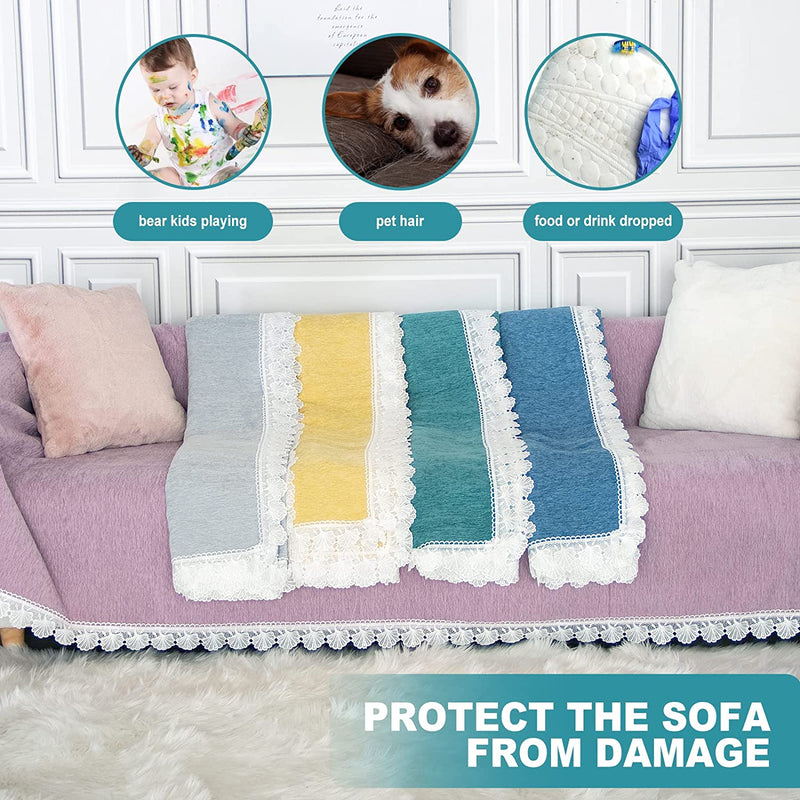Sofa Covers Couch Slipcover Couch Covers for 3 Cushion Couch- Couch Slipcovers Furniture Protector for Dogs,Stretch Sofa Throw Cover for Living Room,Thick Chenille Fabric (71" X118",Blue) Home & Garden > Decor > Chair & Sofa Cushions Balun Admhail   