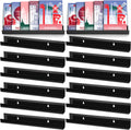 Jetec Acrylic Floating Display Shelves Clear Wall Bookshelf for Kids Acrylic Wall Display Shelves Book Shelf for Room Picture Display Storage,15 X 1.7 X 2 Inches (Black, 12 Pcs)