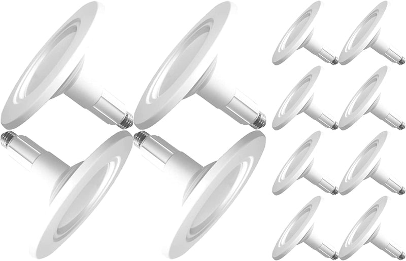 Jolux 5/6 Inch LED Can Lights Adjustable Recessed Retrofit Downlight, ETL Damp Rated Replacement Conversion Kit, 12W=60W, 4000K Cool White, 800LM, Dimmable, Flat Trim, E26 Base,4-Pack… Home & Garden > Lighting > Flood & Spot Lights Jolux 2700k(soft White) Flat 5/6 Inch-12 Pack 