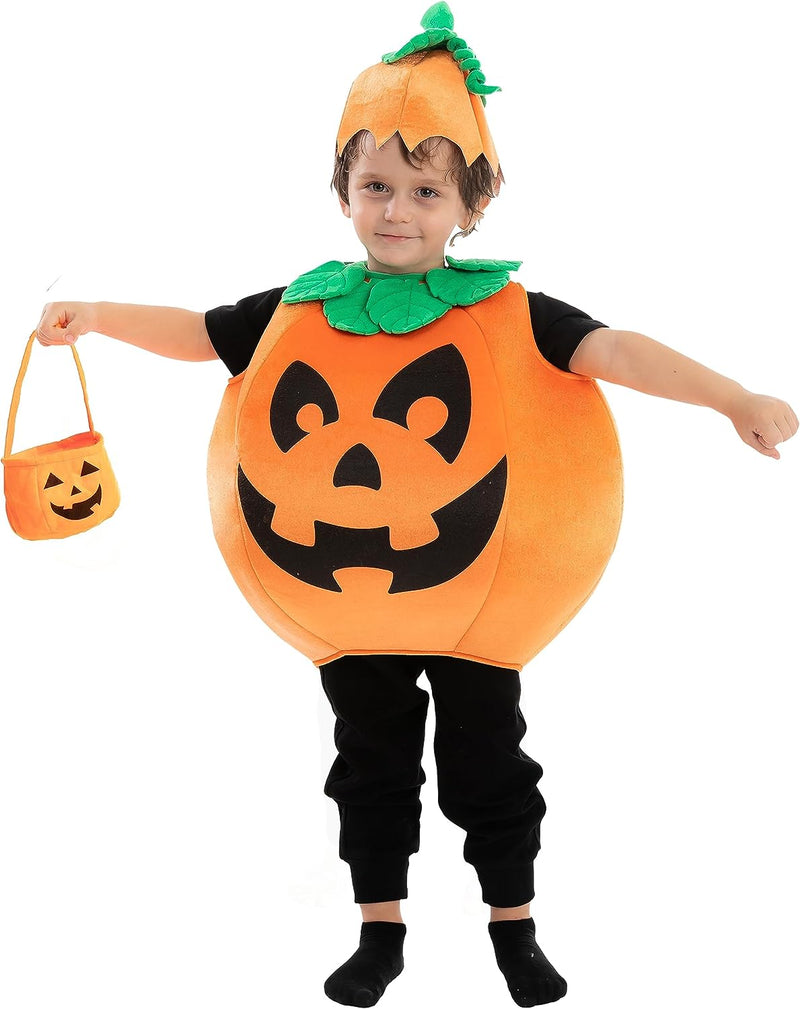 Spooktacular Creations Child Unisex Pumpkin Costume with Toy Basket for Kids Toddler Halloween Dress Up, Pumpkin Themed Party  Joyin Inc   