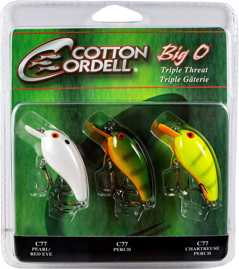 Cotton Cordell Big O Square-Lip Crankbait Fishing Lure Sporting Goods > Outdoor Recreation > Fishing > Fishing Tackle > Fishing Baits & Lures Pradco Outdoor Brands Triple Threat 3-Pack 2", 1/4 oz 