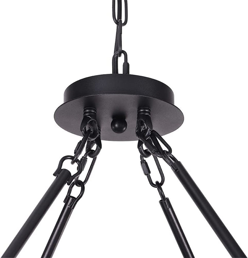 Tochic 39'' Black Farmhouse Chandelier Light Fixture, 12 Lights Large Wagon Wheel Chandelier for High Ceiling Dining Living Room Foyer, Rustic Candle Pendant Lighting for Antique Vintage Wild West Home & Garden > Lighting > Lighting Fixtures > Chandeliers Tochic   