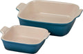 Le Creuset Stoneware Heritage Set of 2 Square Dishes , Small - 18 Oz. & Medium - 2 Qt., White Home & Garden > Kitchen & Dining > Cookware & Bakeware Le Creuset Deep Teal  