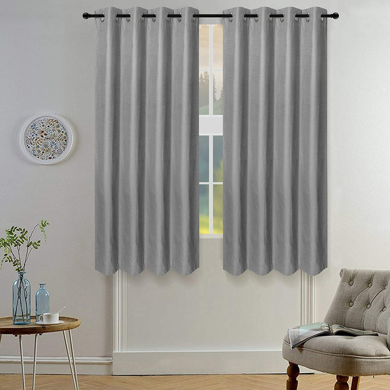 Light & Pro Black and White Gingham Check Curtain - Window Treatment Décor Panel for Kitchen Nursery Bedroom Livingroom - Buffalo Plaid Rod Pocket Curtains Pack of 2 - 50X63 Inch Home & Garden > Decor > Window Treatments > Curtains & Drapes Light & Pro Charcoal 50x72 