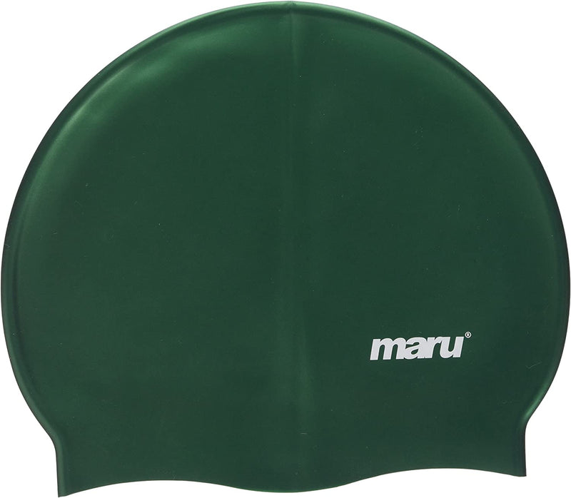 MARU Multi-Coloured Silicone Swim Hat (Unisex, One Size Fits Most) Sporting Goods > Outdoor Recreation > Boating & Water Sports > Swimming > Swim Caps Maru Dark Green  