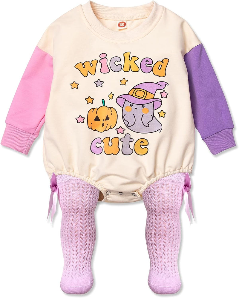 Abbence Baby My First Halloween Girls Boys Outfit Newborn Infant Long Sleeve Sweatshirt Halloween Costumes Fall Clothes  Abbence Purple 0-3 Months 