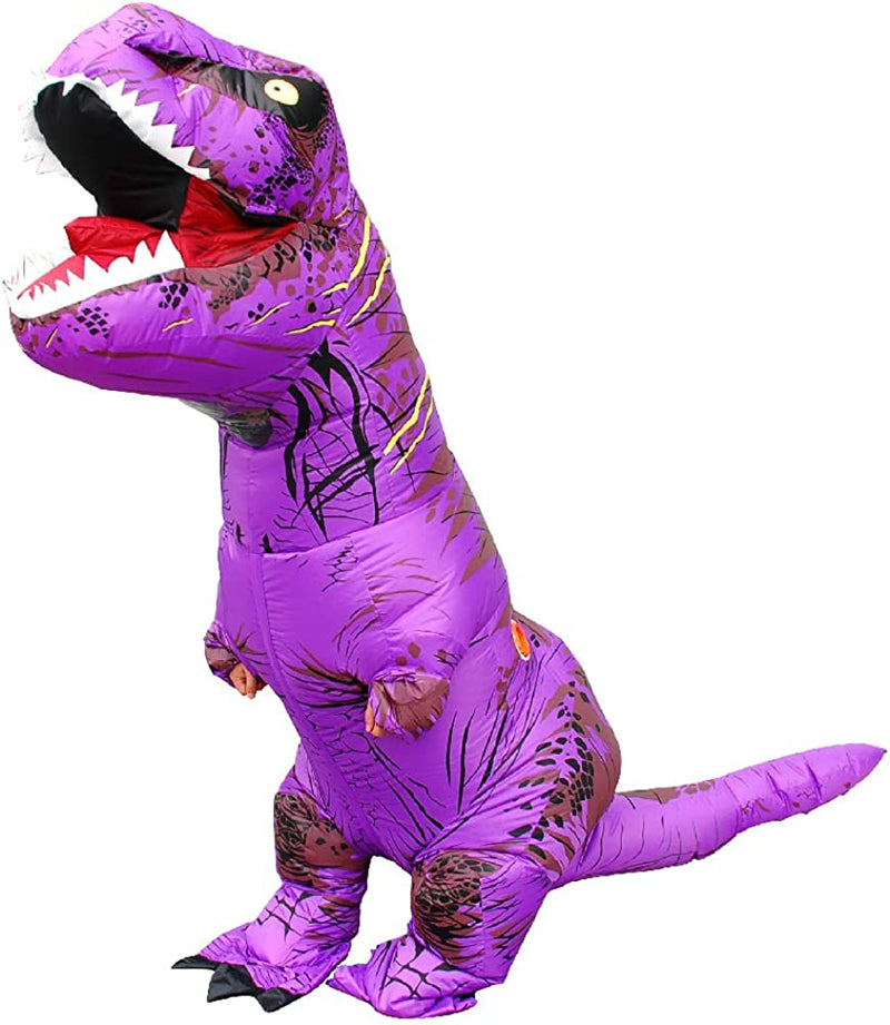 KOOYNN Inflatable Dinosaur T-REX Costume Halloween Blow up Costumes Adult  KOOYNN Purple  