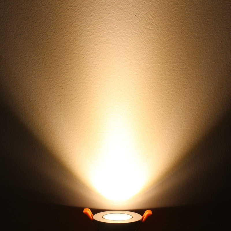 Lightingwill 2Inch LED Dimmable Downlight, 3W COB Recessed Ceiling Light, Warm White 3000K-3500K, CRI80, 25W 220LM Halogen Bulbs Equivalent, White (4 Pack) Home & Garden > Lighting > Flood & Spot Lights LightingWill   