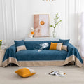 EAVD Boho Couch Cover Beige Sectional Couch Cover Durable Chenille Couch Cover with Lace Edge Solid Couch Protectors from Cats Dogs Scratching Sofa Couch Cover for 2 Cushion Couch(71"X118",Beige) Home & Garden > Decor > Chair & Sofa Cushions EAVD Navy Blue#waterproof Large(71"x 118") 