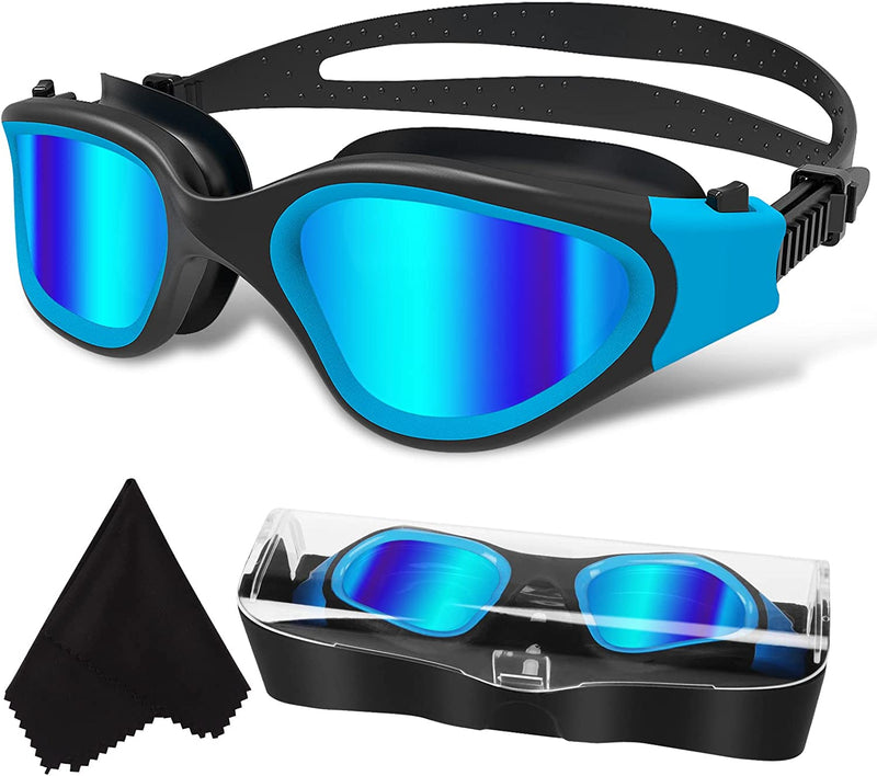 Polarized Swimming Goggles Swim Goggles anti Fog anti UV No Leakage Clear Vision for Men Women Adults Teenagers Sporting Goods > Outdoor Recreation > Boating & Water Sports > Swimming > Swim Goggles & Masks WIN.MAX Blue&black/Blue Polarized Mirrored Lens  