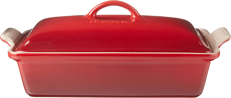 Le Creuset Stoneware Heritage Covered Rectangular Casserole, 4 Qt. (12" X 9"), Cerise Home & Garden > Kitchen & Dining > Cookware & Bakeware Le Creuset of America   
