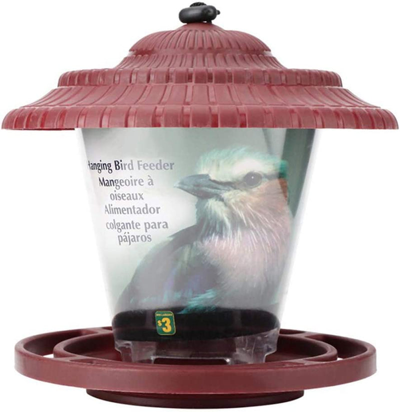 Evealyn Bird Feeders Tray Outdoor/Outside Waterproof Hanging,Large-Capacity Panoramic Feeding Automatic Wild Bird Feeder with Roof,Easy to Clean and Easy to Fill the Garden,Balcony,Windowsill (Red) Animals & Pet Supplies > Pet Supplies > Bird Supplies > Bird Cage Accessories > Bird Cage Food & Water Dishes Evealyn   