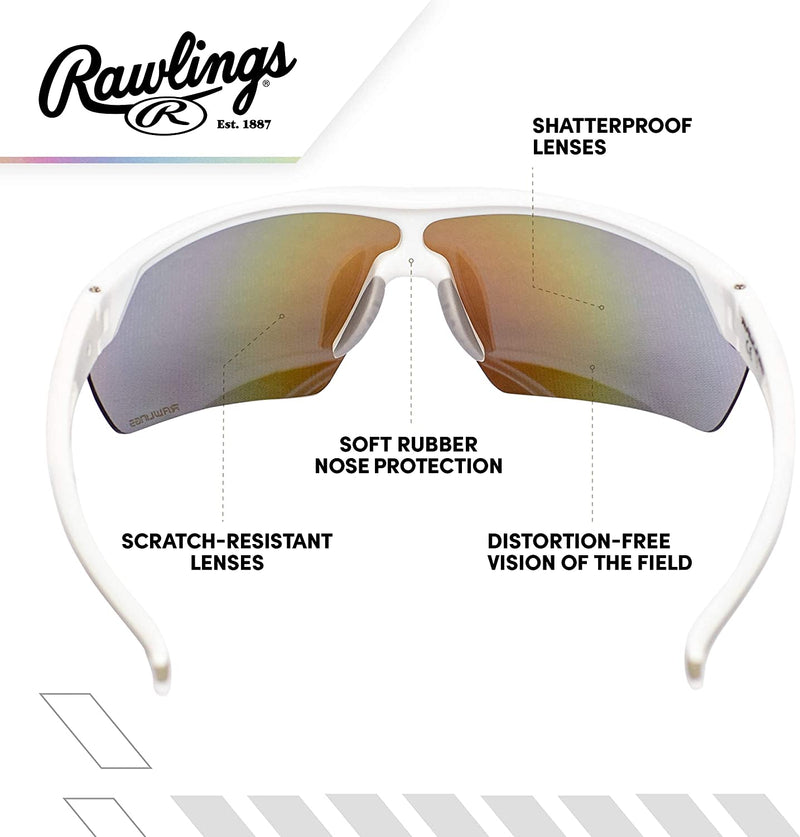 RAWLINGS RY134 Youth Baseball Shielded Sunglasses Lightweight Sports Youth Sport Sporting Goods > Outdoor Recreation > Winter Sports & Activities Rawlings   